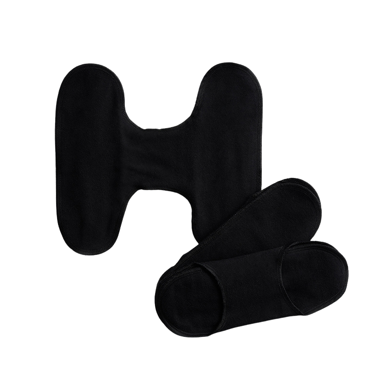 Washable Pantyliners - without closure - 3 Pieces - Black