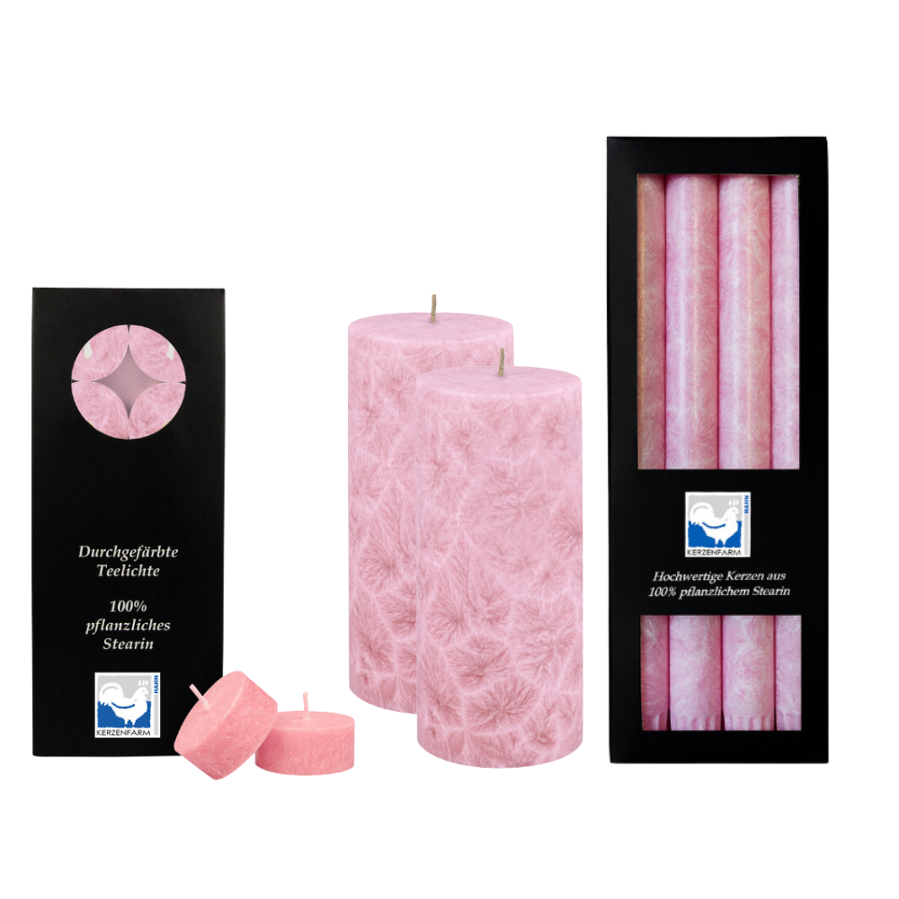 Plantbased stearin candle set – Different colors
