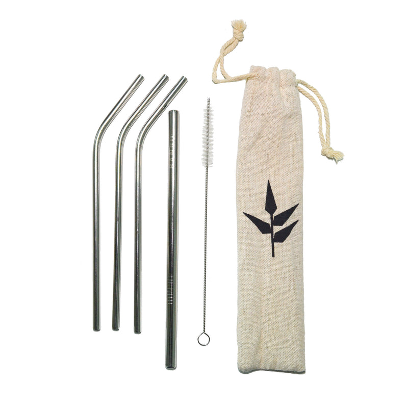 Stainless steel straws - 4 pieces incl. Cleaner - reusable