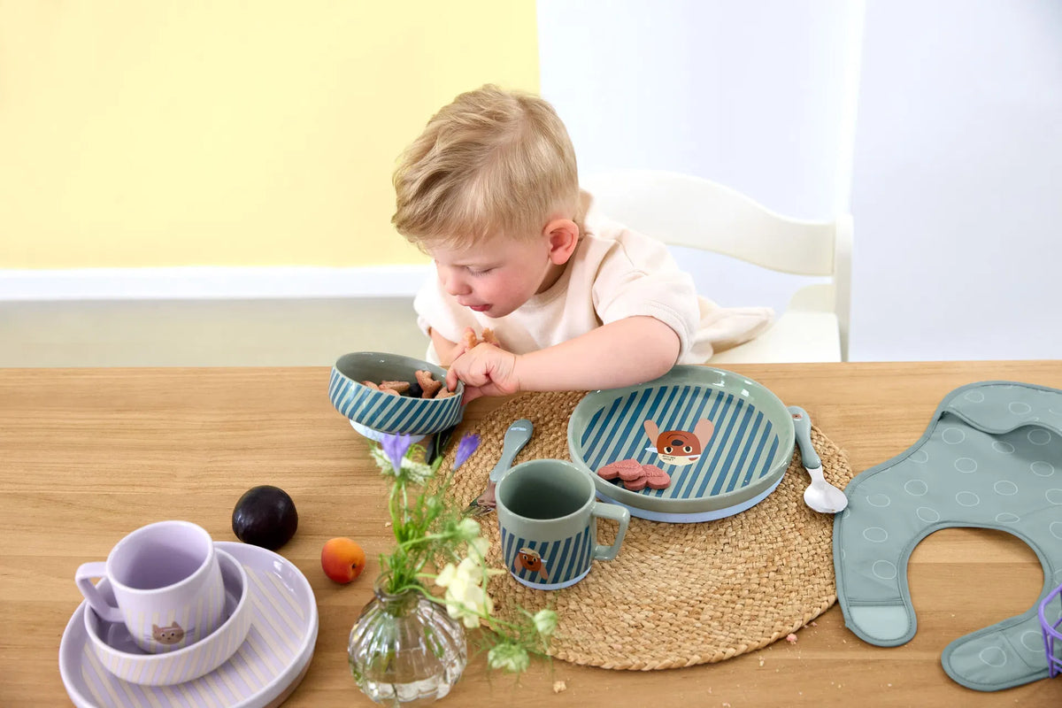 Lässig - Dish Set Porcelain/Silicone - 3pcs