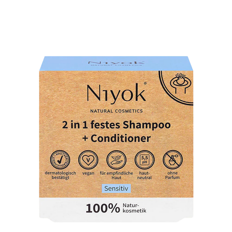 Gentle Care Duo: Niyok Solid Shampoo, Conditioner, and Face Wash Bar for Sensitive Skin