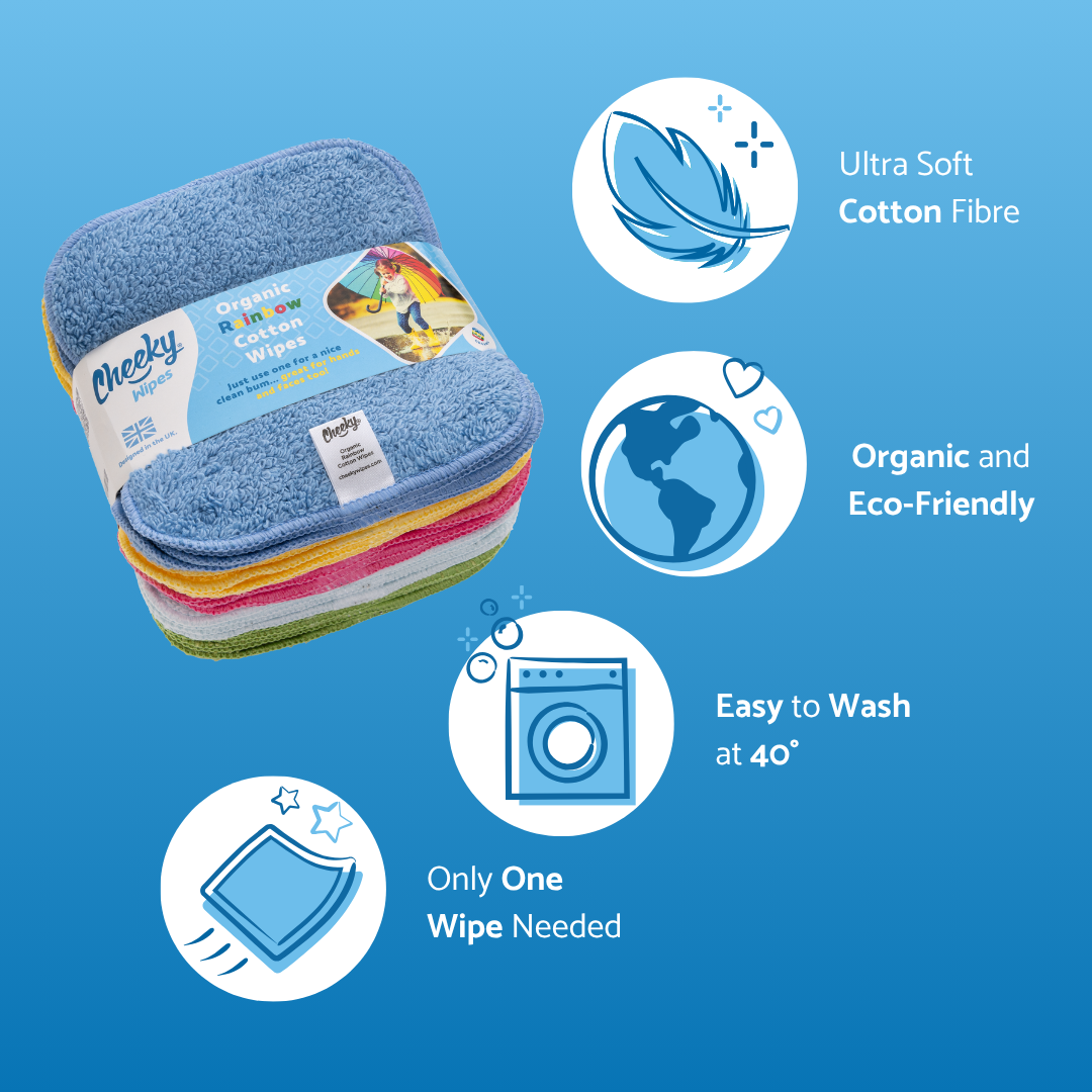 Cheeky Wipes - organic cotton baby wipes - 25 pieces - various colors