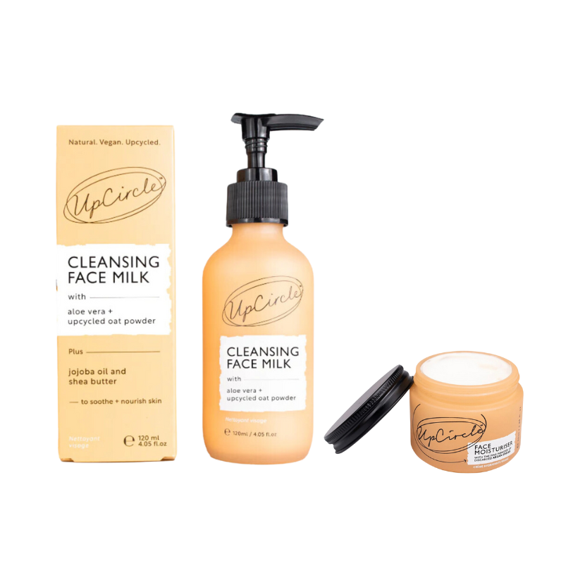 Moisturiser & Cleansing Face milk– Upcycled Argan Powder & Oat Powder