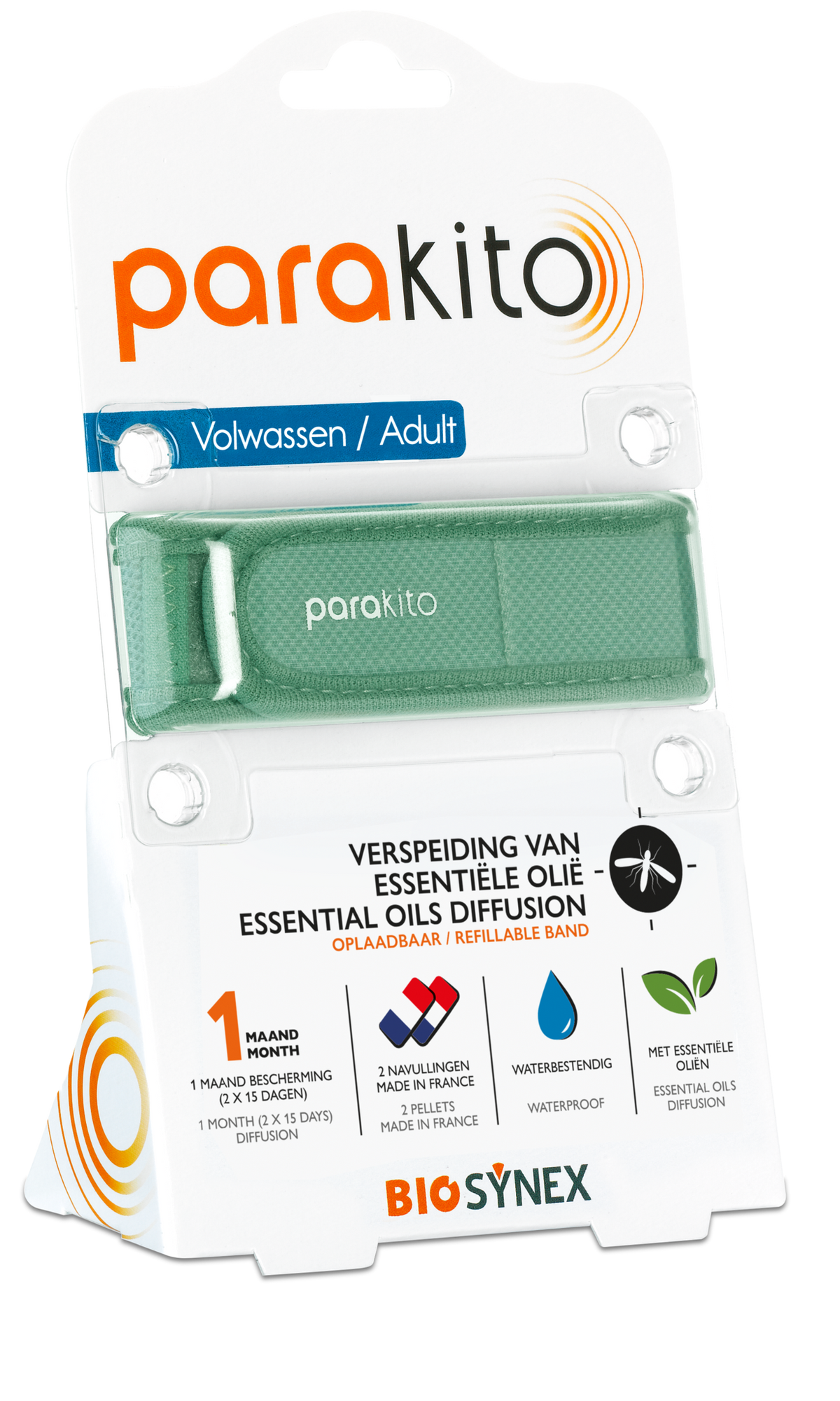 Parakito Rechargeable Anti-Mosquito Bracelet - Adult - Plant-Based Protection - Refillable - Innovative