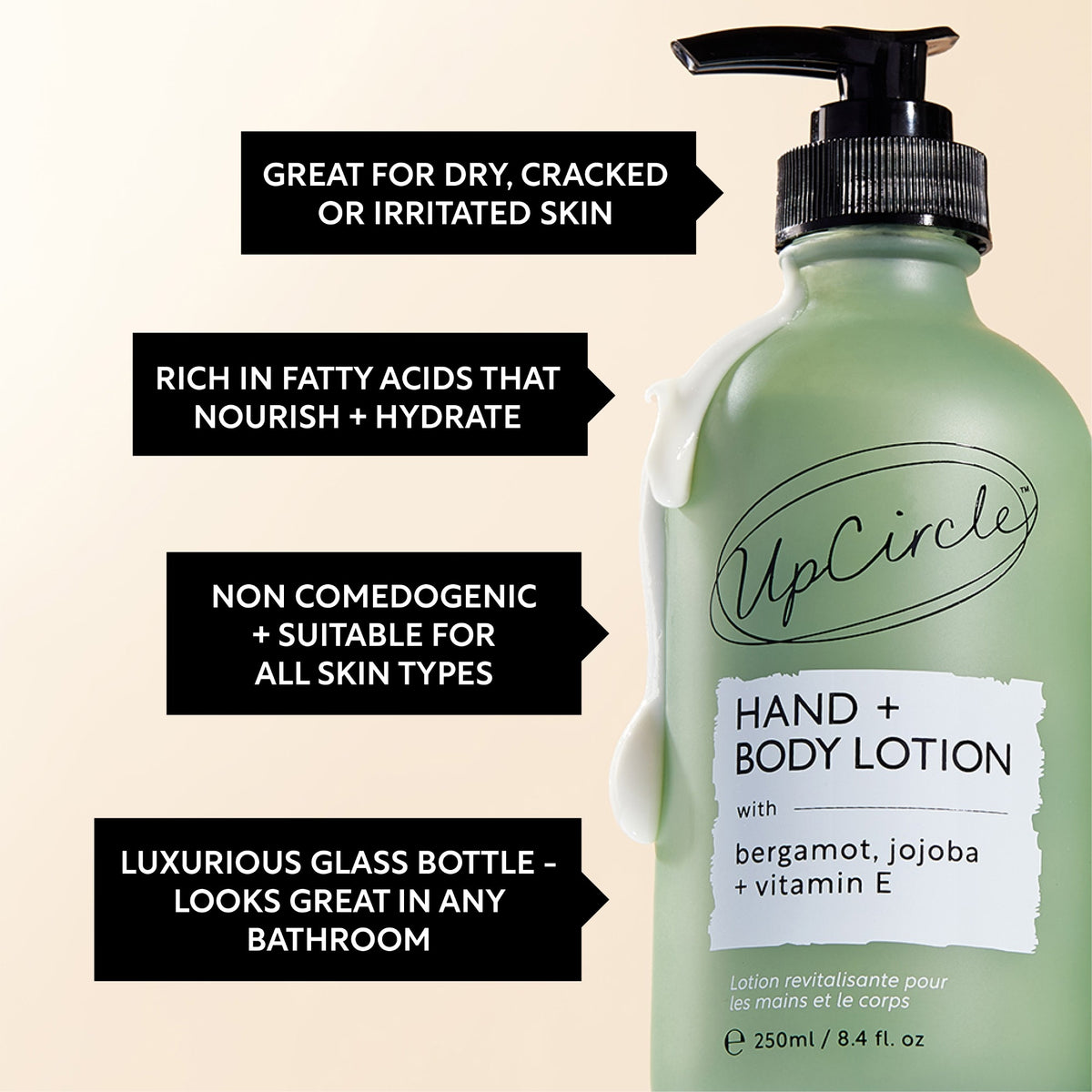 Hand + Body Lotion – Upcycled Bergamot Fruit Water – Travel size
