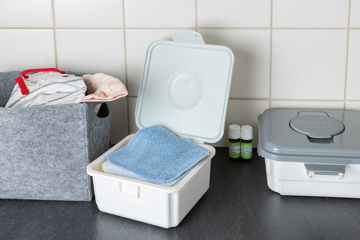Premium All-in-One Kit Bamboo - Washable Baby Wipes - Grey Box