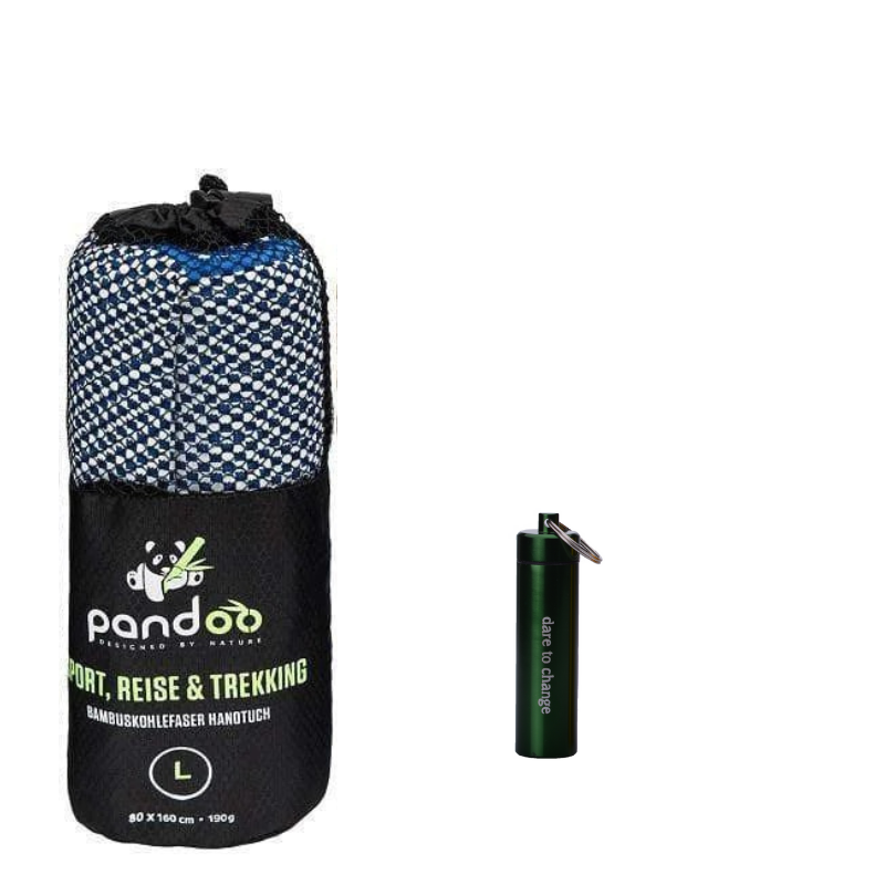 Quick Dry Bamboo Fiber Towel Blue - Large + Dr Isla Compressed Towels Bamboo - 3 Colors