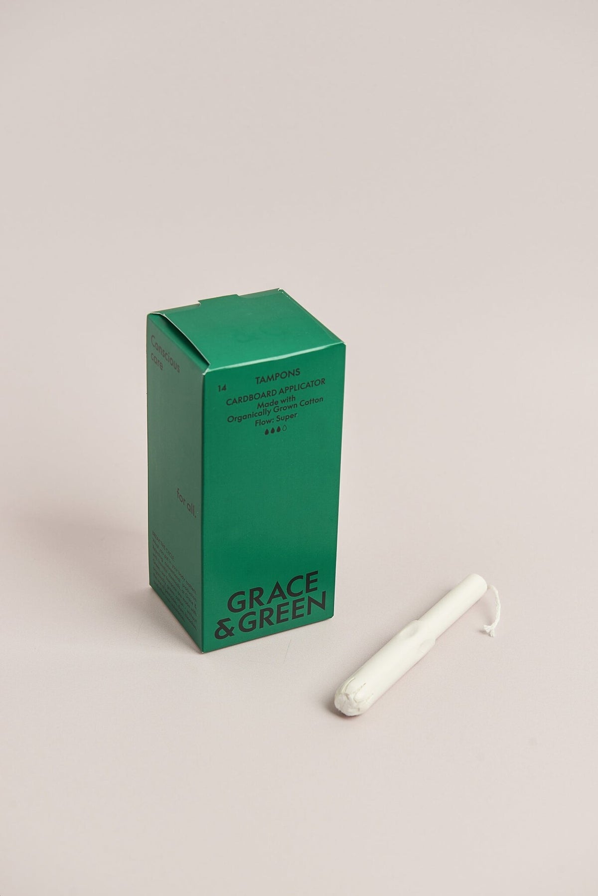 Organic Cotton tampons with biodegradable cardboard applicator - 14 in a box