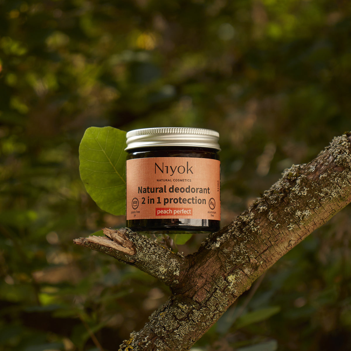 Peachy Keen Beauty Kit: Niyok Natural Deodorant, Shower Bar, Soft Blossom Moisturizer, and Sisal Bag