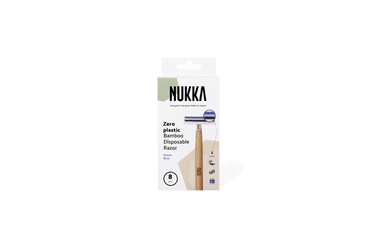 Bamboo Disposable Razor - 2 Blades - 8-Pack - Blue