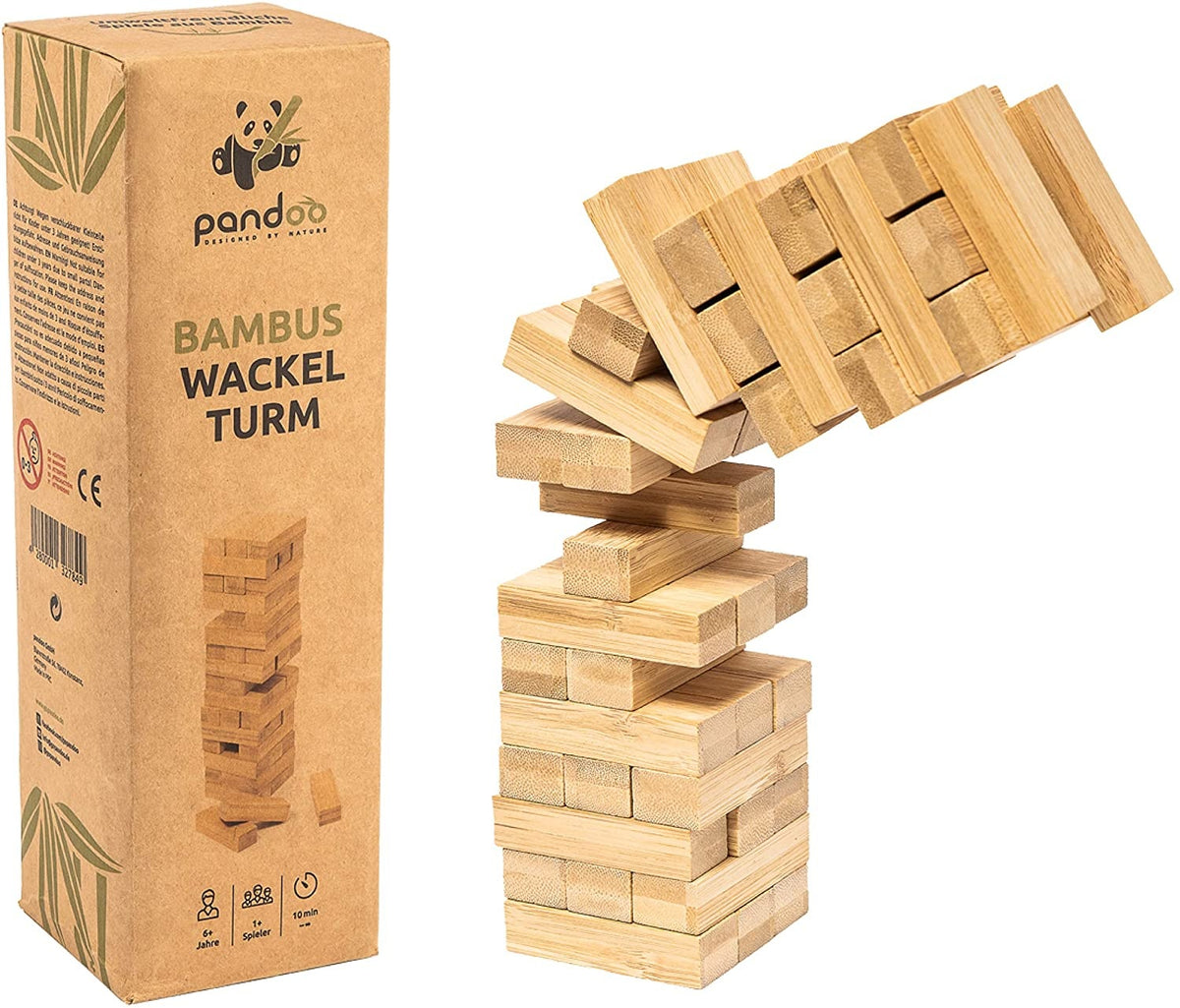 Pandoo bamboo wobble tower - wood free and plastic free