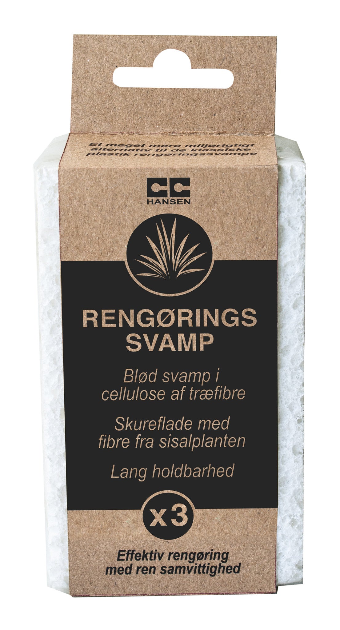 Scouring pads - 3 pieces - natural cellulose with sisal