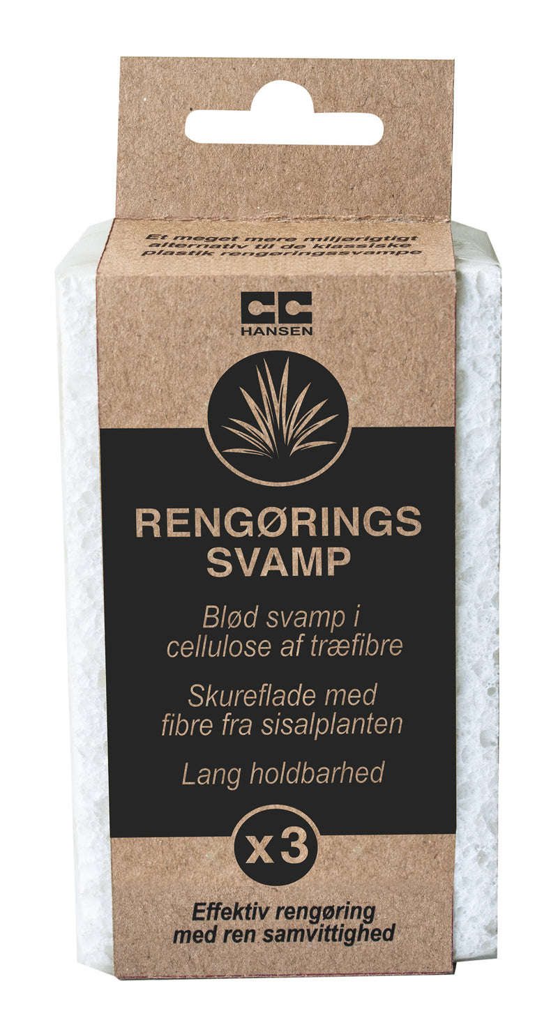 Scouring pads - 3 pieces - natural cellulose with sisal