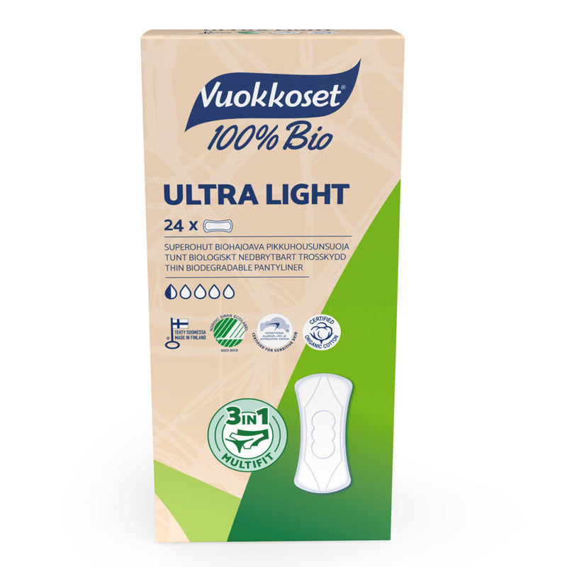 Vuokkoset panty liners ultra light - 100% organic - 24 pieces