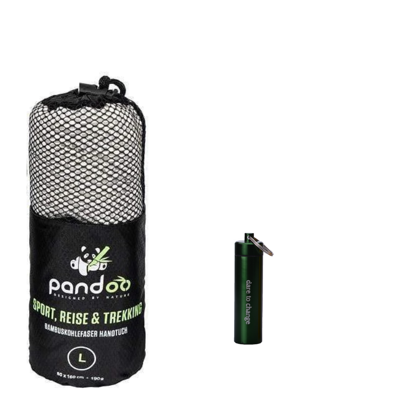 Quick drying towel with bamboo fiber gray - Large + dr Isla Compressed towels Bamboo - 3 colors