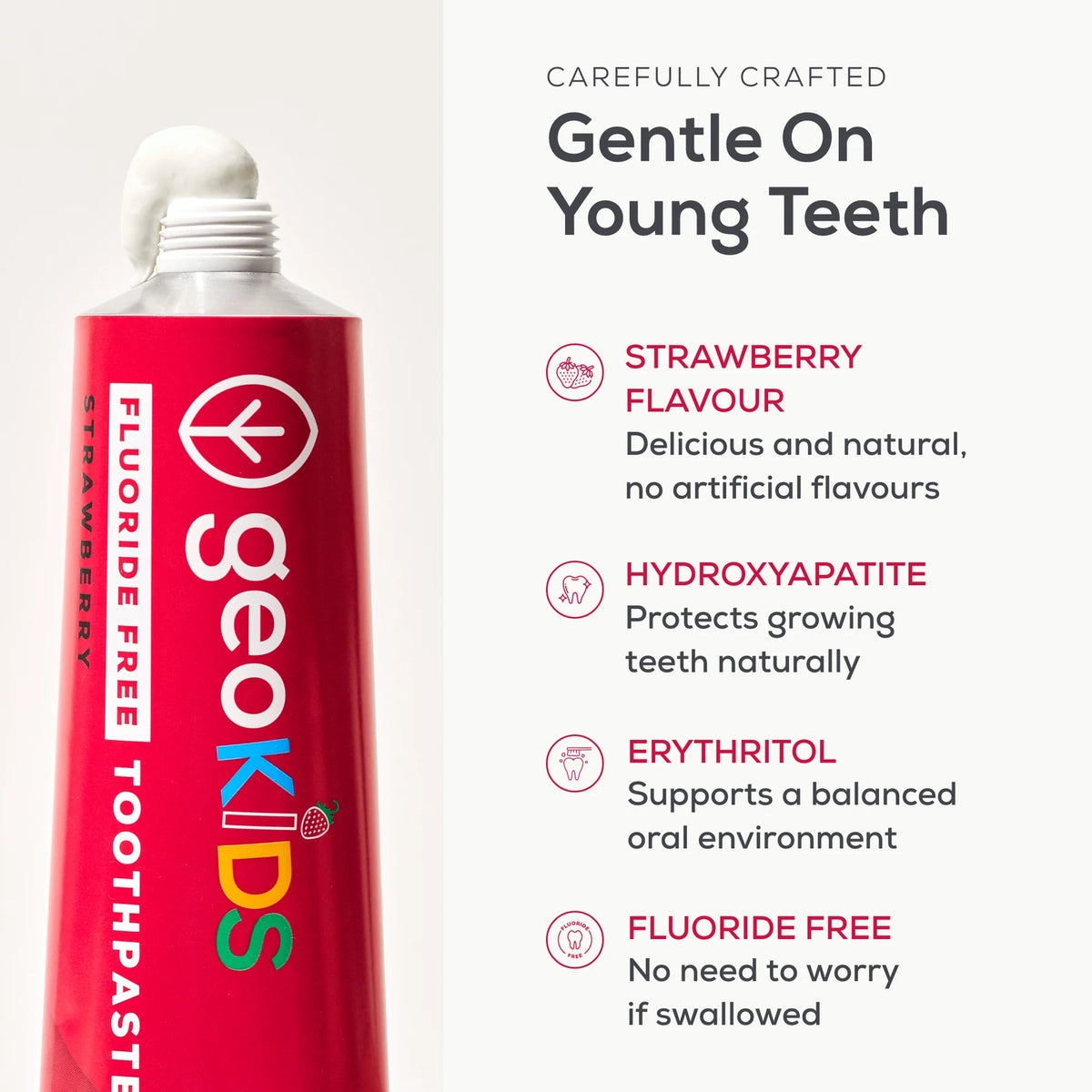 Georganics - Children's Toothpaste with Hydroxyapatite - Strawberry - Fluoride-Free
